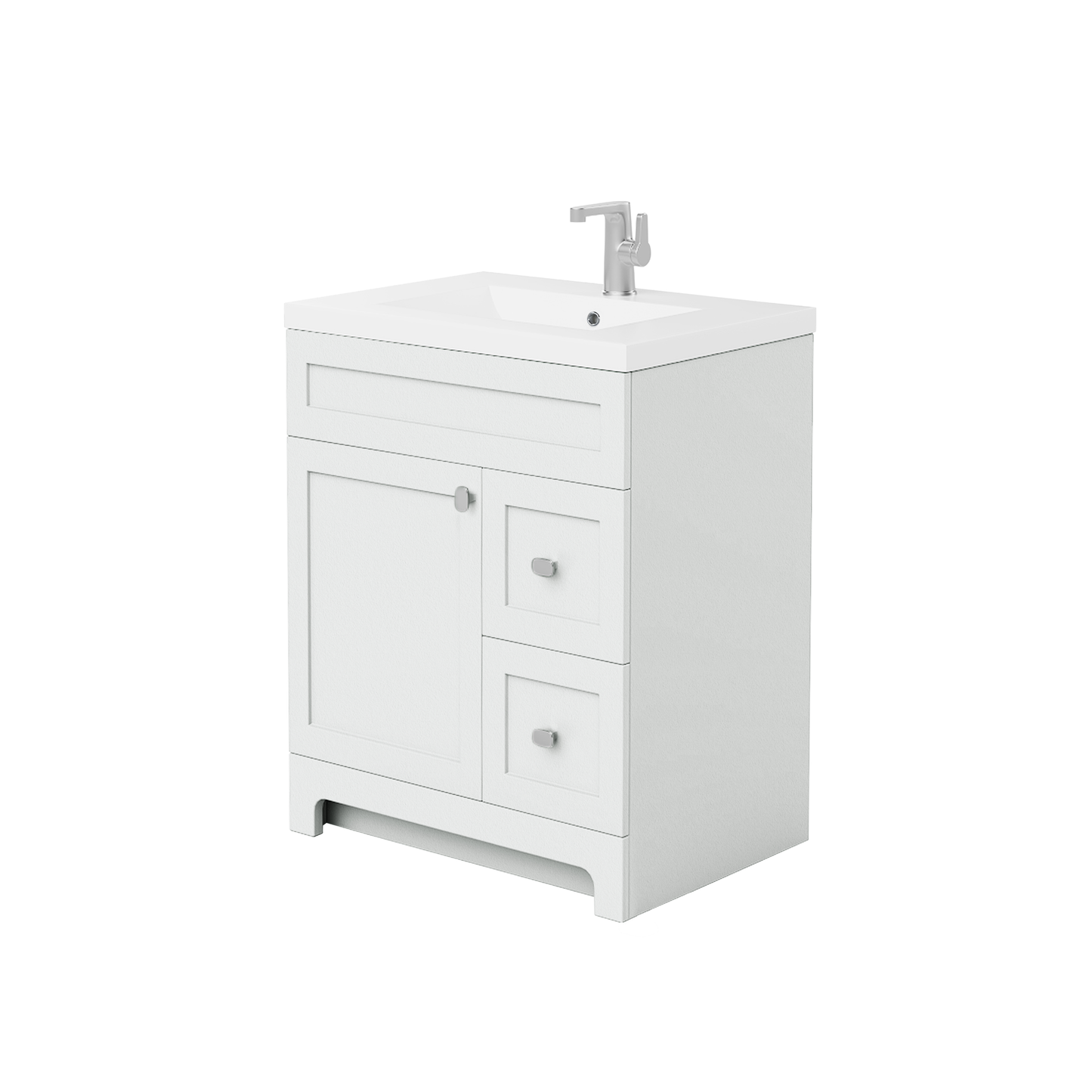 Daisy 30" Freestanding Vanity w/top and Modern Shaker Doors - White