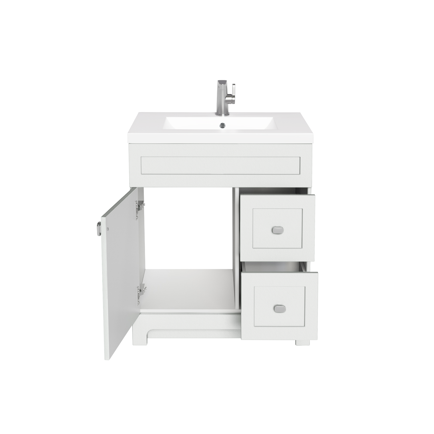 Daisy 30" Freestanding Vanity w/top and Modern Shaker Doors - White