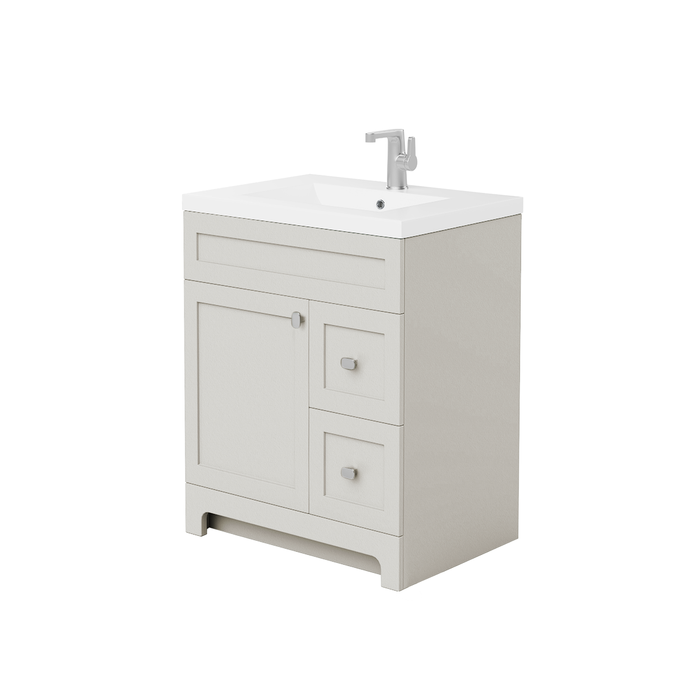 Daisy 30" Freestanding Vanity w/top and Modern Shaker Doors - Willow Grey