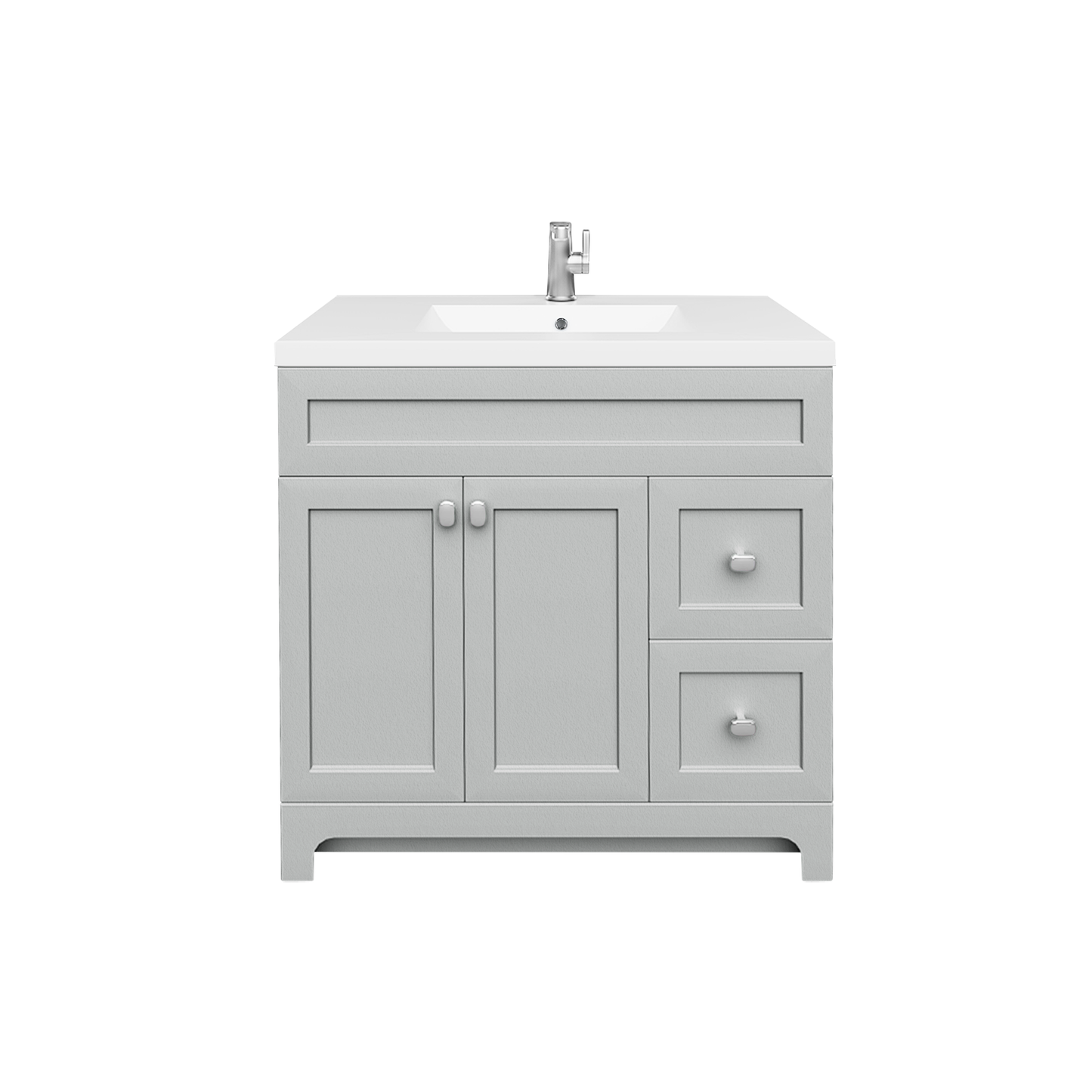 Daisy 36" Freestanding Vanity w/top and Modern Shaker Doors - Canadian Grey