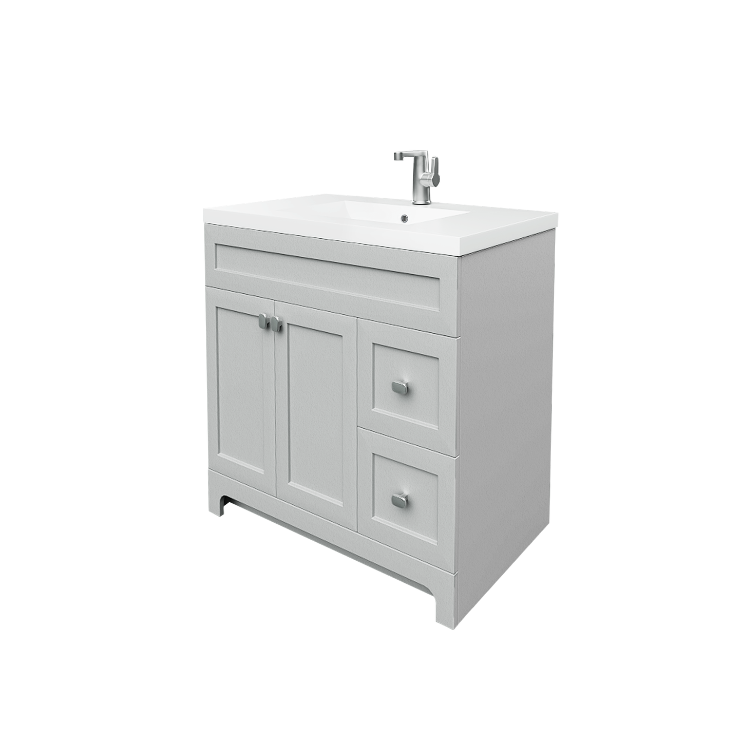 Daisy 36" Freestanding Vanity w/top and Modern Shaker Doors - Canadian Grey