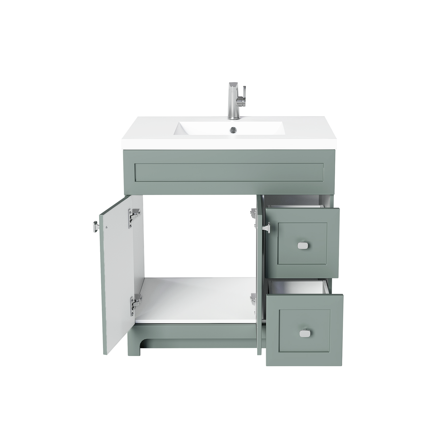 Daisy 36" Freestanding Vanity w/top and Modern Shaker Doors - Serenity