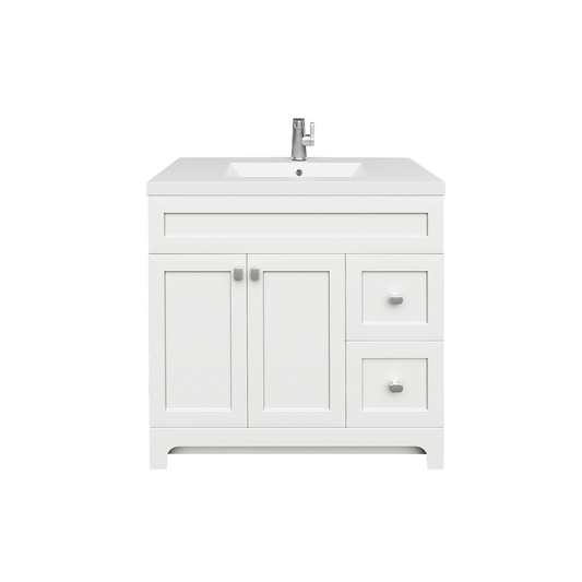 Daisy 36" Freestanding Vanity w/top and Modern Shaker Doors