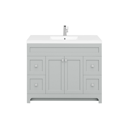 Daisy 48" Freestanding Vanity w/top and Modern Shaker Doors - Canadian Grey