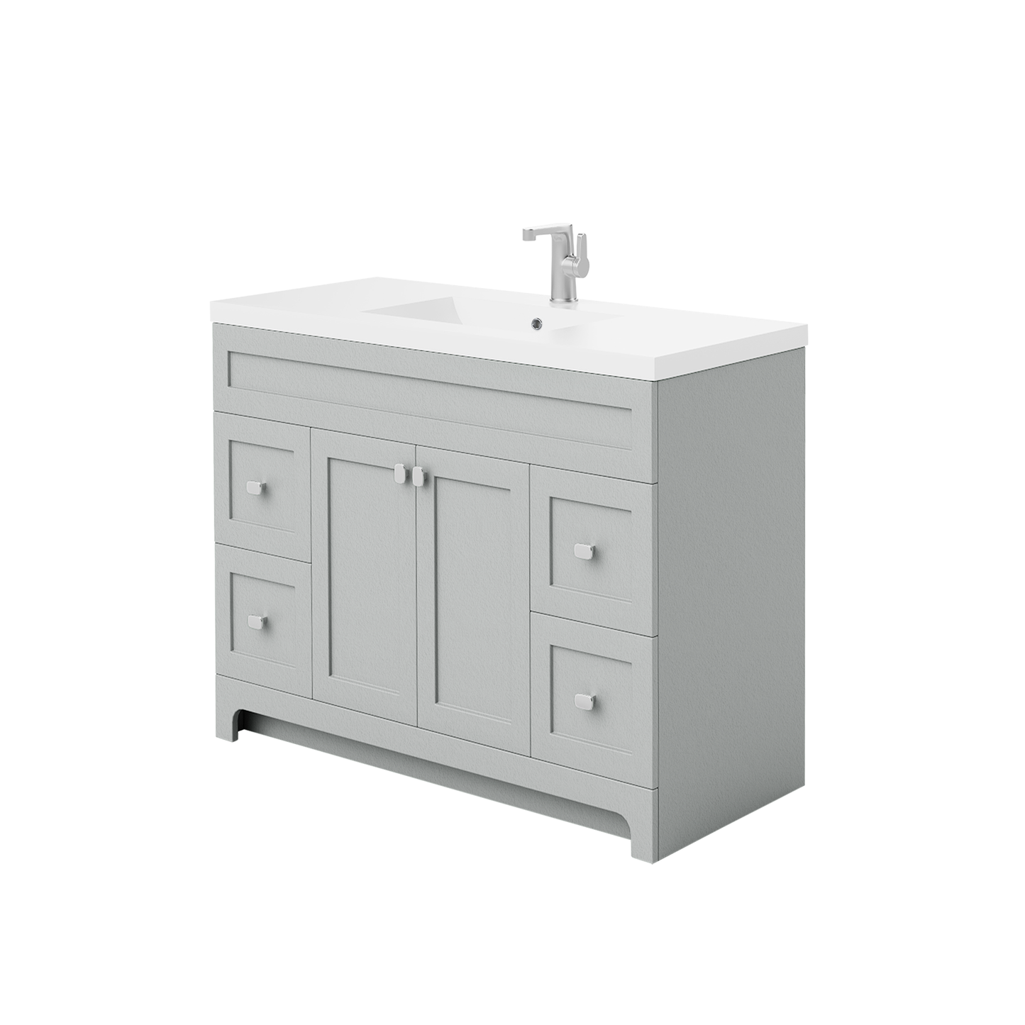 Daisy 48" Freestanding Vanity w/top and Modern Shaker Doors - Canadian Grey