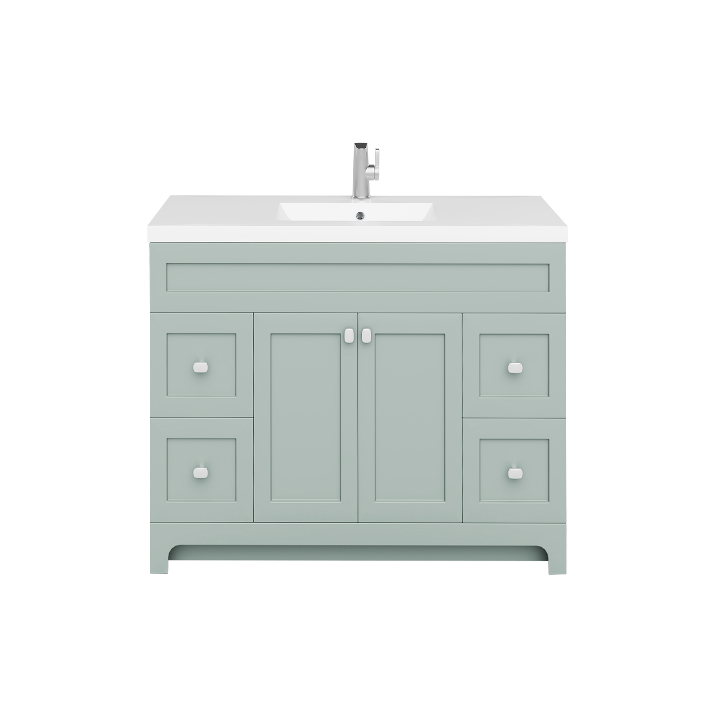 Daisy 48" Freestanding Vanity w/top and Modern Shaker Doors - Sage