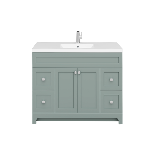 Daisy 48" Freestanding Vanity w/top and Modern Shaker Doors - Serenity