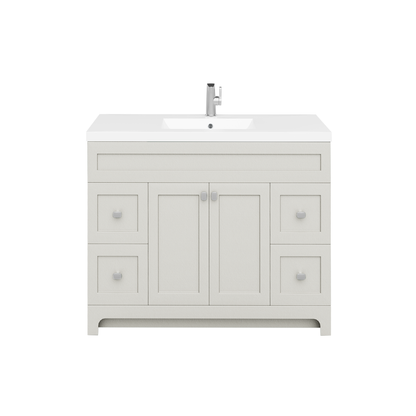 Daisy 48" Freestanding Vanity w/top and Modern Shaker Doors - Willow Grey