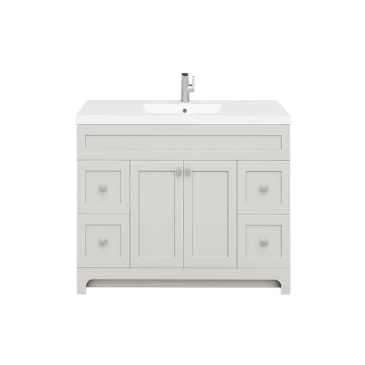 Daisy 48" Freestanding Vanity w/top and Modern Shaker Doors - Willow Grey