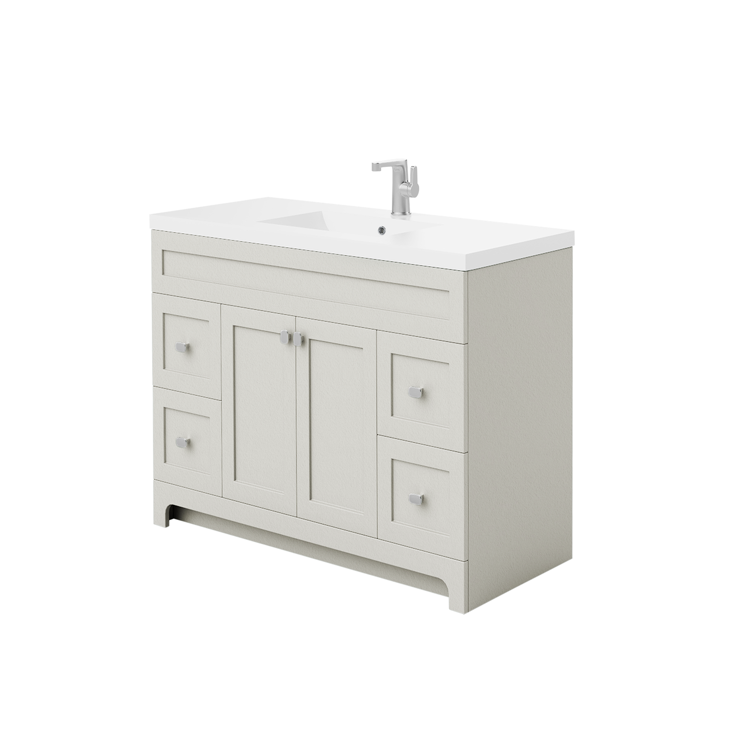 Daisy 48" Freestanding Vanity w/top and Modern Shaker Doors - Willow Grey