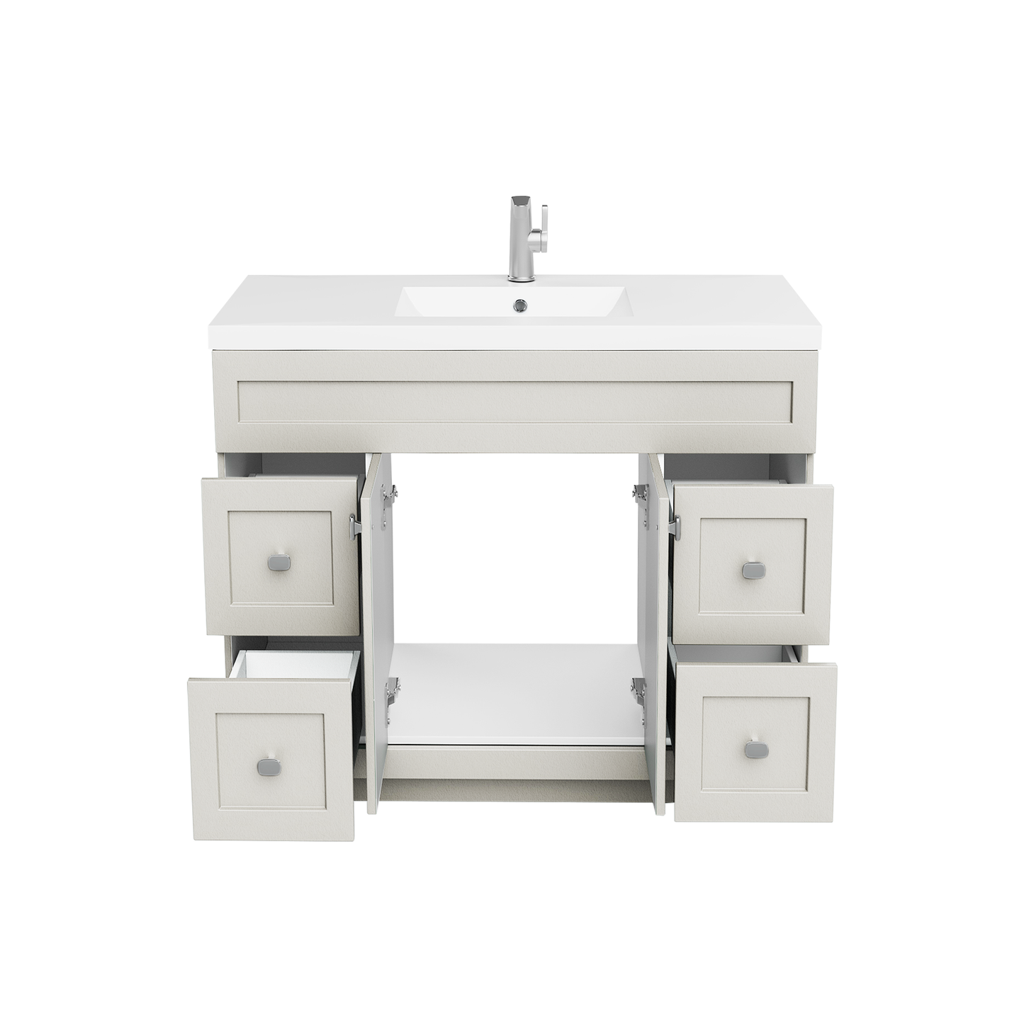 Daisy 48" Freestanding Vanity w/top and Modern Shaker Doors - Willow Grey