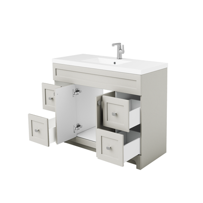 Daisy 48" Freestanding Vanity w/top and Modern Shaker Doors - Willow Grey