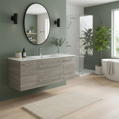 Kato 48" Single Sink Wall Mounted Cultured Marble Top Bathroom Vanity - Dorato