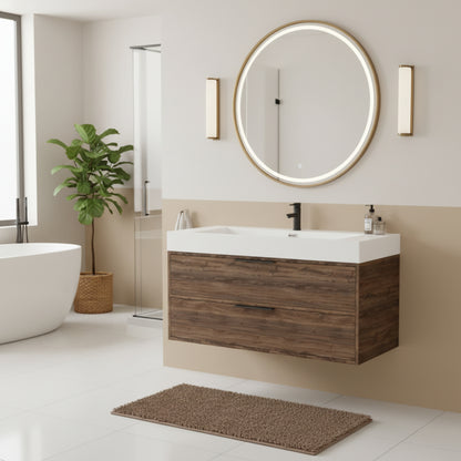 Savoy 42" Single Sink Wall Mounted Cultured Marble Top Bathroom Vanity - Americana