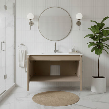 Bekka 36" Wall Mount Single Sink Cultured Marble Top Modern Bathroom Vanity - Flavia