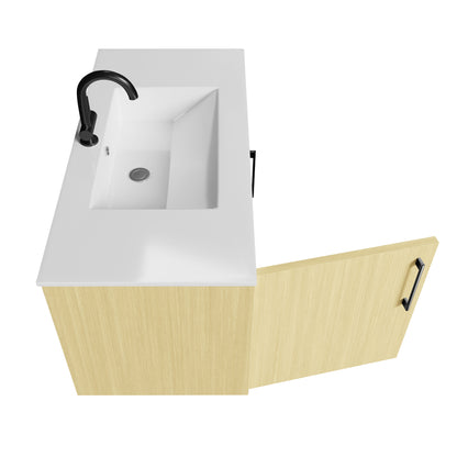 Bekka 36" Wall Mount Single Sink Cultured Marble Top Modern Bathroom Vanity - Lago