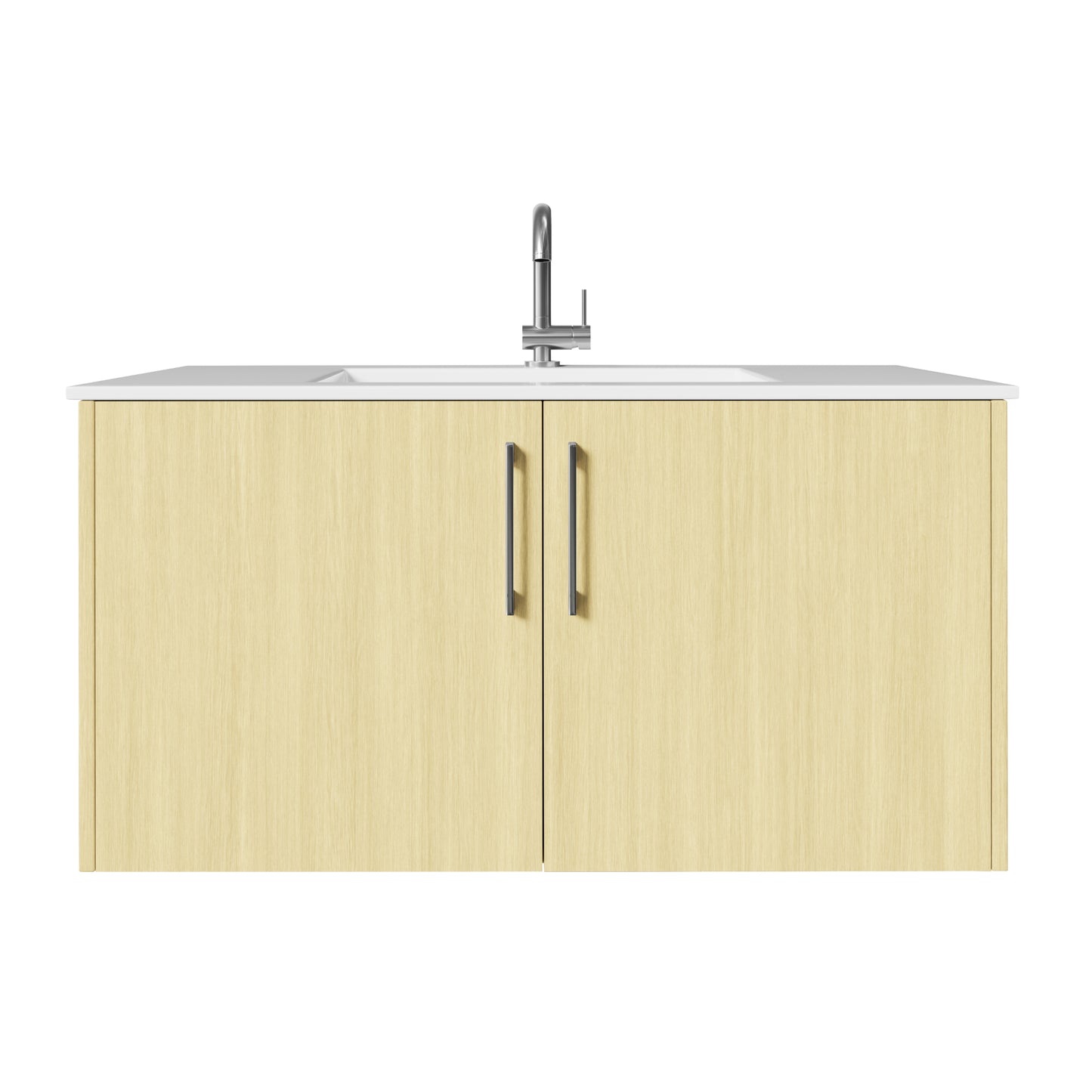 Bekka 36" Wall Mount Single Sink Cultured Marble Top Modern Bathroom Vanity - Lago