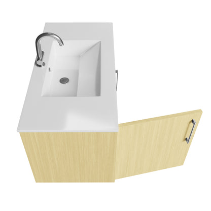 Bekka 36" Wall Mount Single Sink Cultured Marble Top Modern Bathroom Vanity - Lago