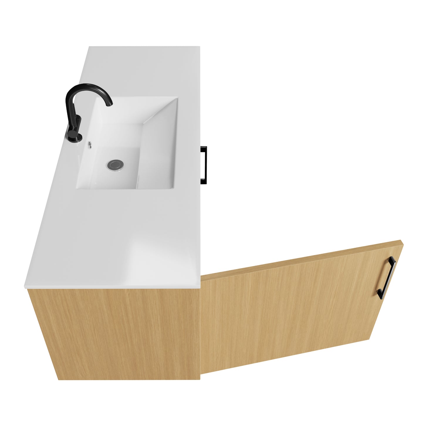 Bekka 48" Wall Mount Single Sink Cultured Marble Top Modern Bathroom Vanity - Natura