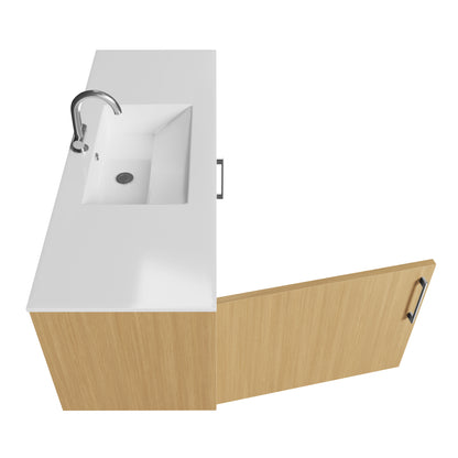 Bekka 48" Wall Mount Single Sink Cultured Marble Top Modern Bathroom Vanity - Natura