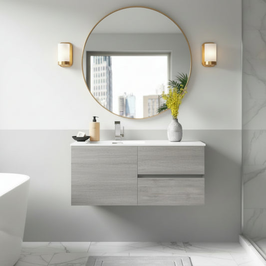 Beachwood 42" Single Sink Wall Mounted Cultured Marble Top Bathroom Vanity - Soho