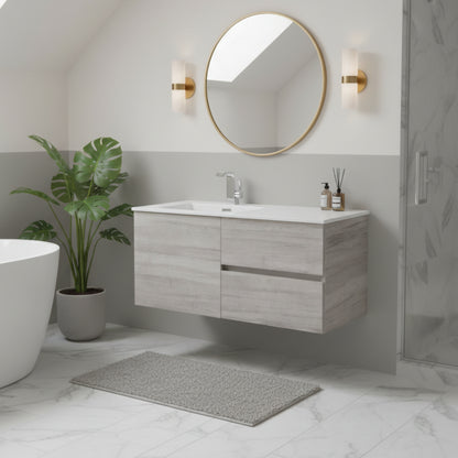 Beachwood 42" Single Sink Wall Mounted Cultured Marble Top Bathroom Vanity - Soho