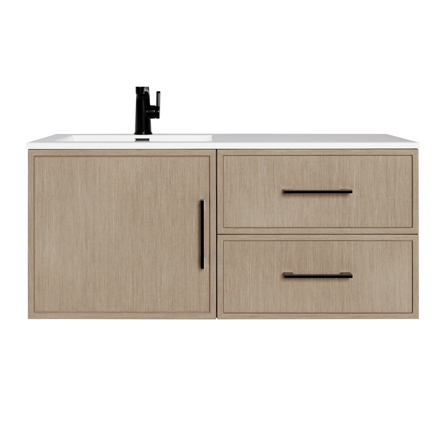 Razza 42" Slim Shaker Wall Mount Vanity with Offset Sink