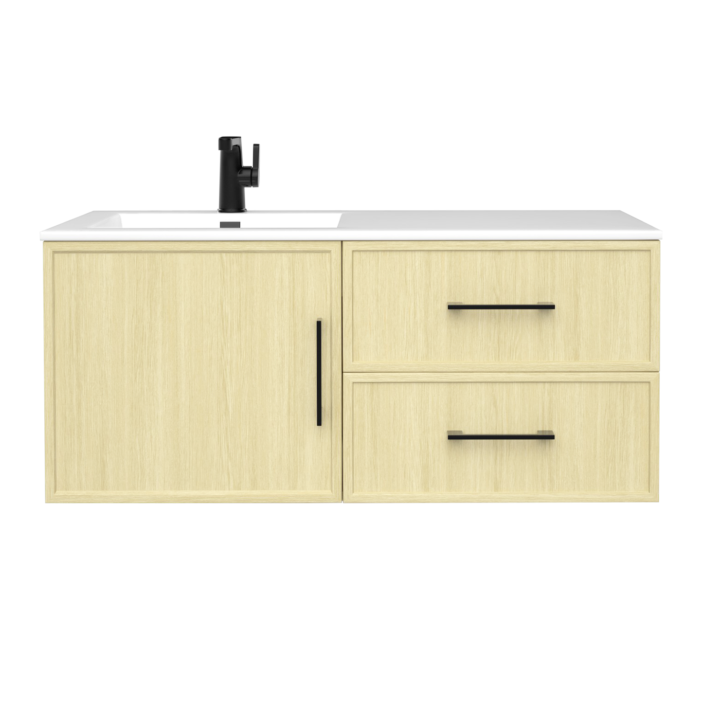 Razza 42" Slim Shaker Wall Mount Vanity with Offset Sink