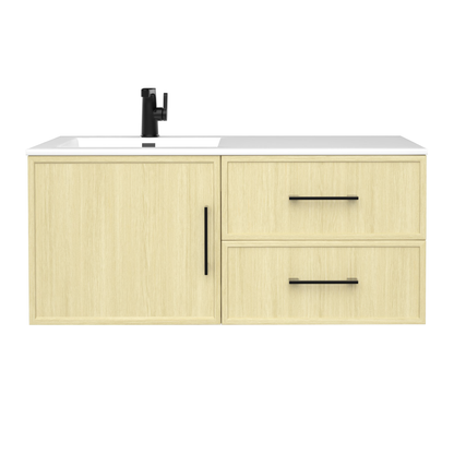 Razza 42" Slim Shaker Wall Mount Vanity with Offset Sink - Lago