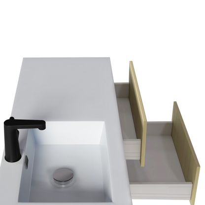 Razza 42" Slim Shaker Wall Mount Vanity with Offset Sink - Lago