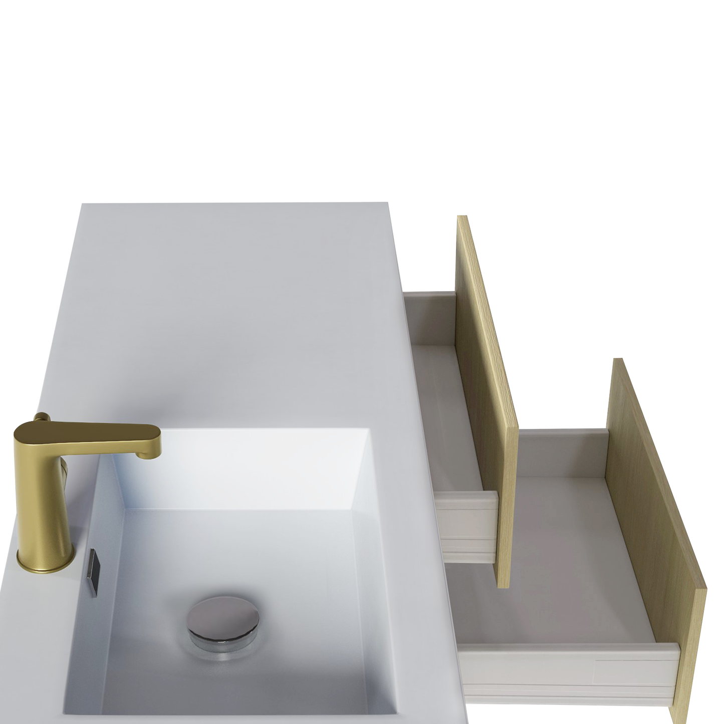 Razza 42" Slim Shaker Wall Mount Vanity with Offset Sink - Lago