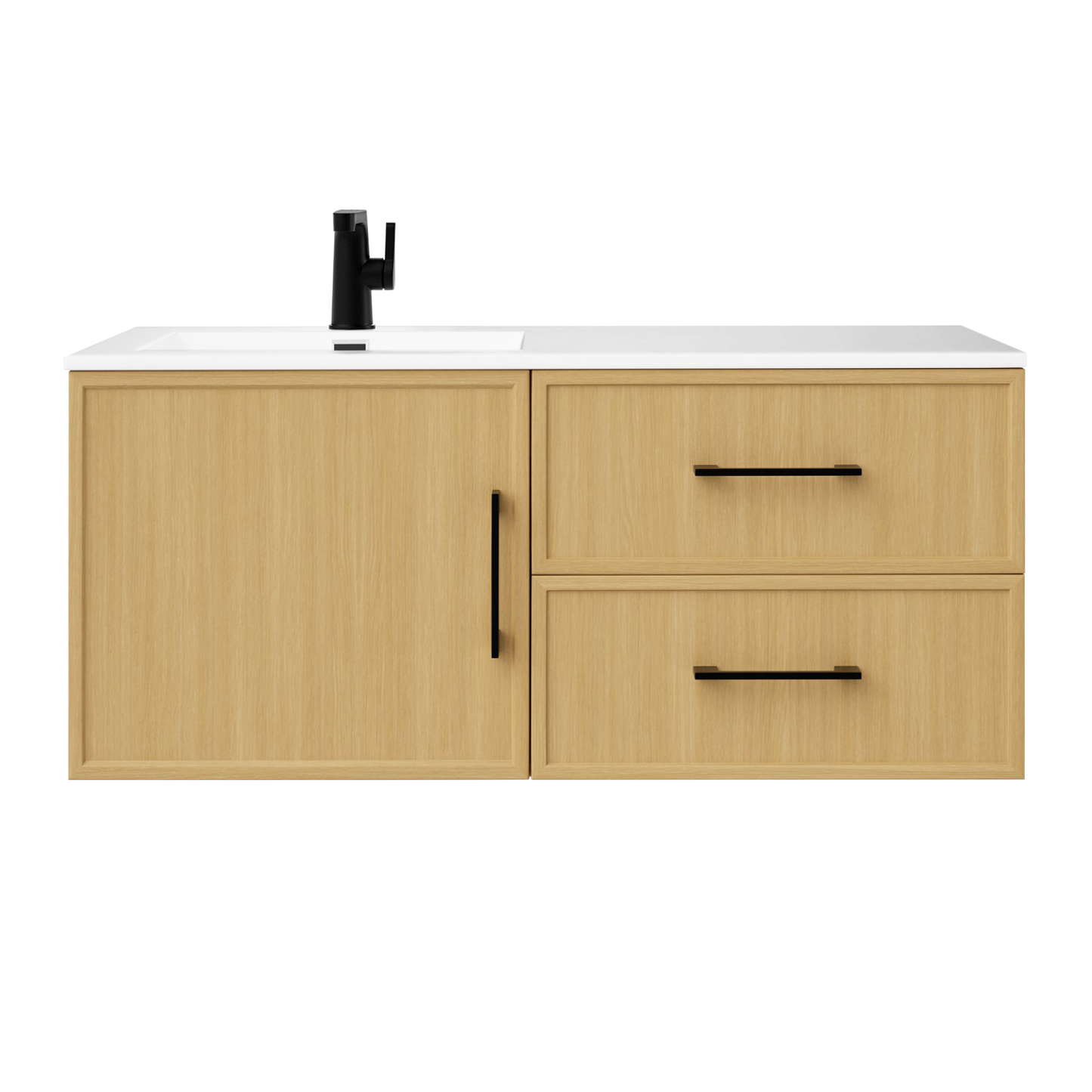 Razza 42" Slim Shaker Wall Mount Vanity with Offset Sink