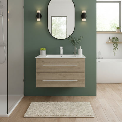 Kato 30" Single Sink Wall Mounted Cultured Marble Top Bathroom Vanity - Organic