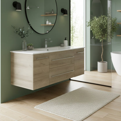 Kato 48" Single Sink Wall Mounted Cultured Marble Top Bathroom Vanity - Organic