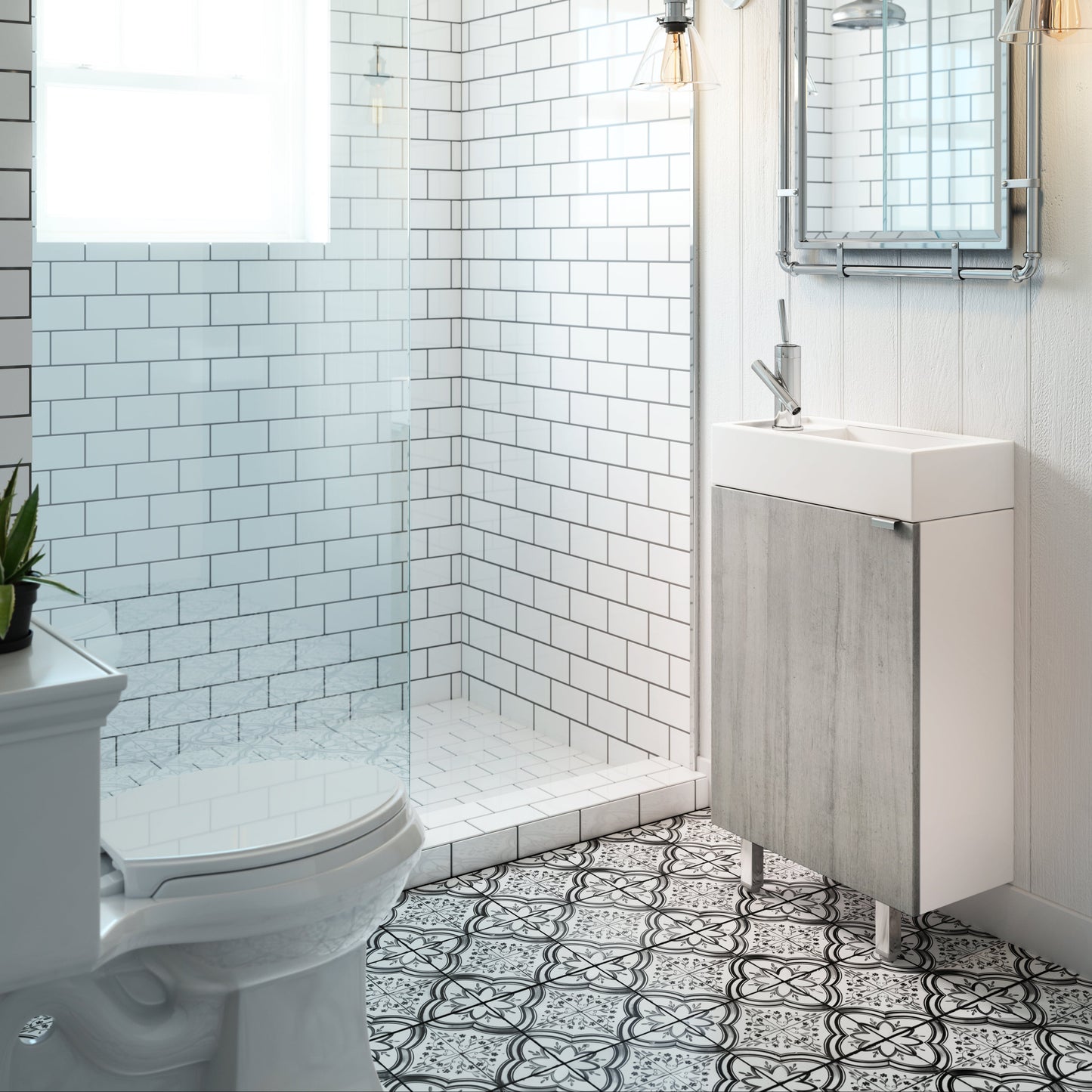 Studio 18" Single Sink Free Standing Cultured Marble Top Bathroom Vanity - Soho