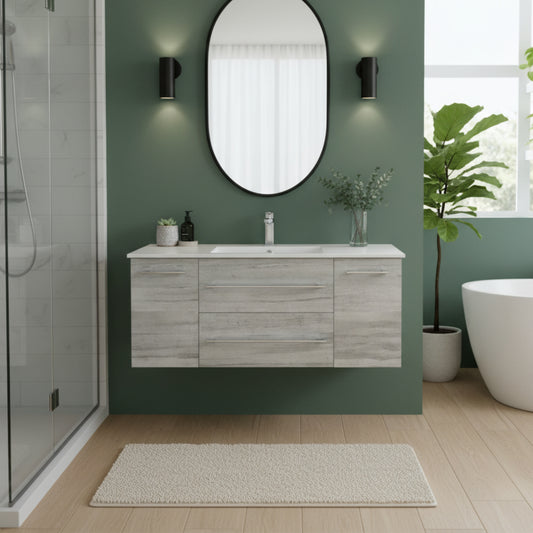 Kato 48" Single Sink Wall Mounted Cultured Marble Top Bathroom Vanity - Soho