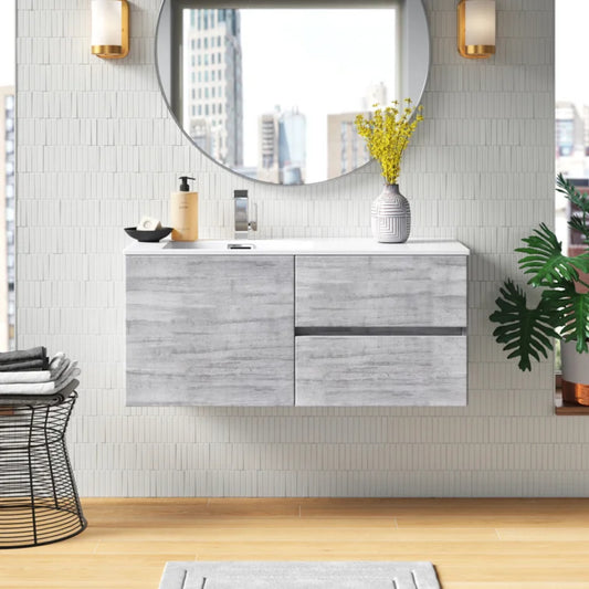 Beachwood 42" Single Sink Wall Mounted Cultured Marble Top Bathroom Vanity - Soho