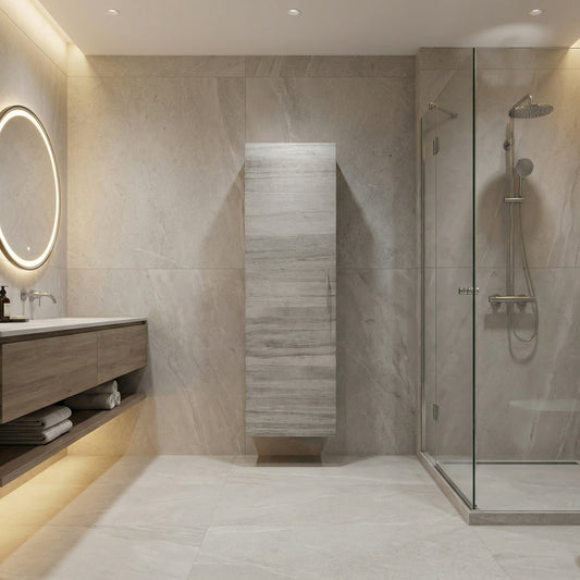 Kato 15" W x 48" H Wall Mounted Linen Cabinet - Dorato