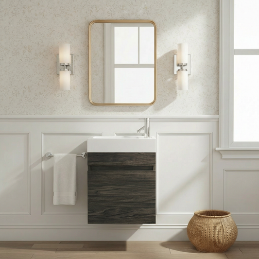 Piccolo 18" Space Saver Wall Mount Bathroom Vanity - Tete a Tete