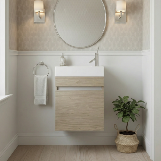 Piccolo 18" Space Saver Wall Mount Bathroom Vanity - Casting at First Light