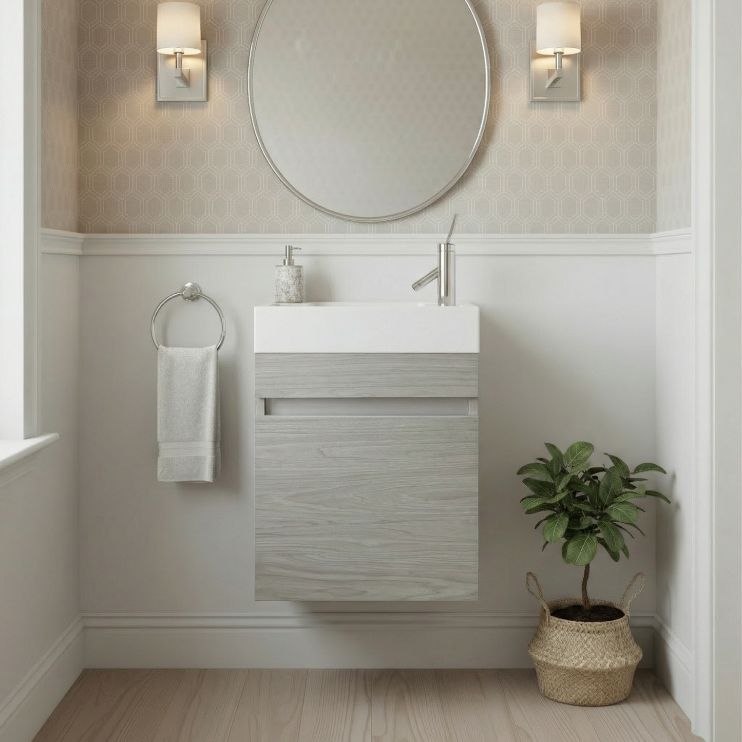 Piccolo 18" Space Saver Wall Mount Bathroom Vanity - Weekend Getaway