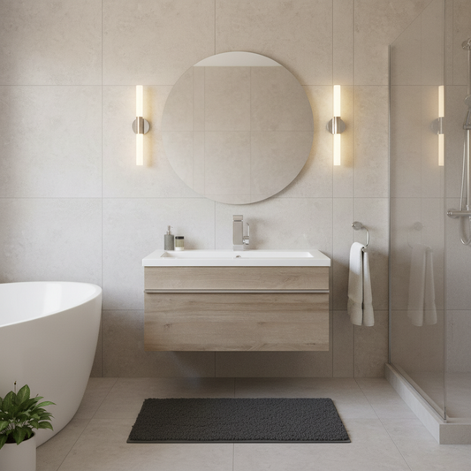 Trough 30" Wall Mount Modern Cultured Marble Top Bathroom Vanity - Organic