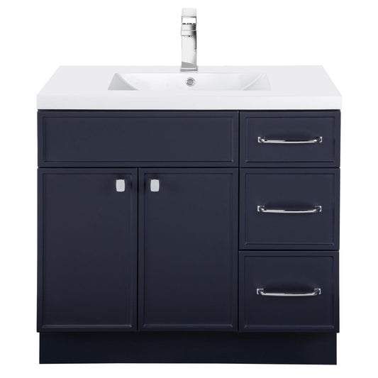 Manhattan 36" Single Sink Freestanding Bathroom Vanity - Blue