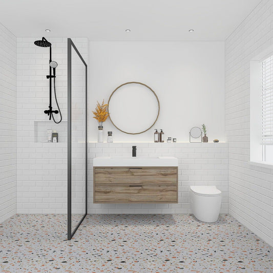 Savoy 42" Modern Wall Mount Vanity - Chiffon