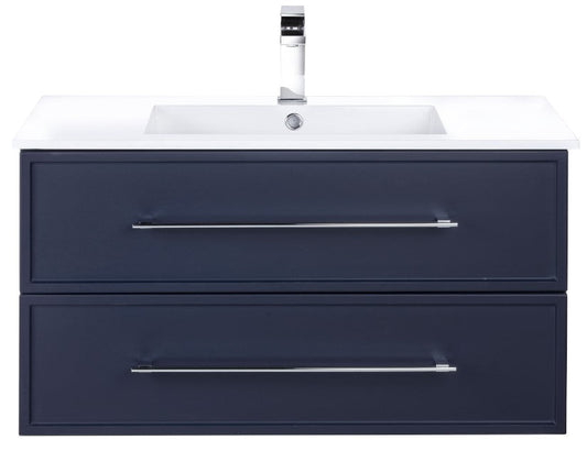 Milano 36" Wall Mount Shaker Vanity - Blue