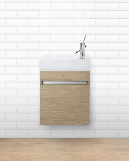 Piccolo 18" Space Saver Wall Mount Bathroom Vanity - Straw